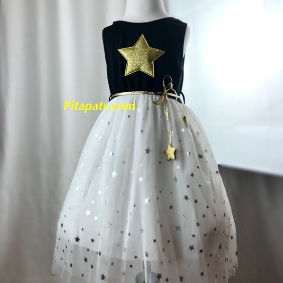 Little Girl’s pretty starts party tutu dress - Picture 6 of 8